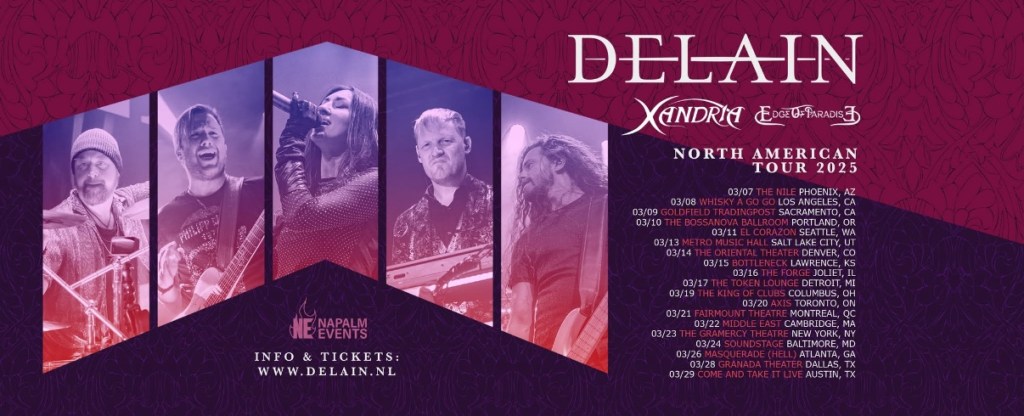 Napalm Label Mates Edge of Paradise, Xandria, and Delain Set NYC’s Gramercy Theater Ablaze with Passion and&nbsp;Power